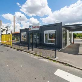 Poste de garde modulaire ALGECO® à l’entrée du site industriel Tereos dans le Pas-de-Calais