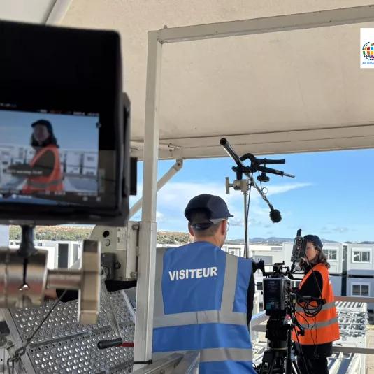 Coulisse de tournage des vidéos sur site modulaire Algeco pour le WED 2026
