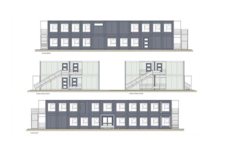 Plan de l’école modulaire ALGECO® Malartic (Gradignan, Bordeaux)