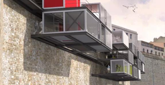 Concours-architectures-élémentaires-4ème-édition-hybrid-containers-2012-2013-le-ruban-ALGECO®-une-agrafe-urbaine