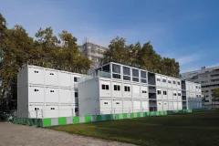 Barrières de sécurité sur un chantier 